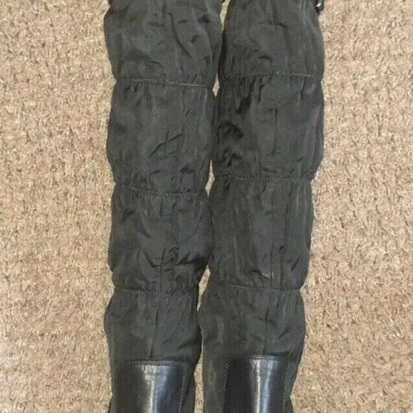 RUDSAK-Black Leather-Quilted Fabric-Over The Knee Boots-Sz 38-7.5-Near Mint - Picture 5 of 9